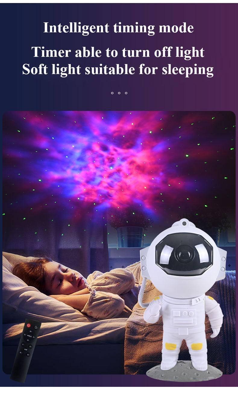 Galaxy Star Projector Starry Sky Night Light Astronaut Lamp Decoration Bedroom