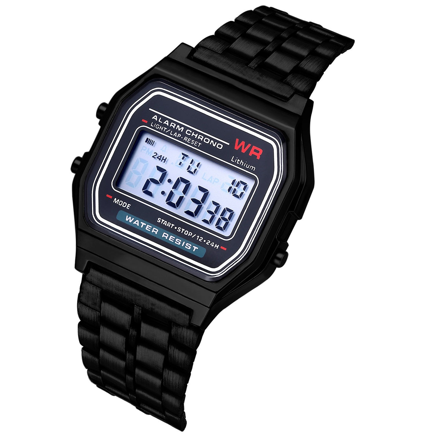 WR F91W Digital Electronic Watch Stainless Steel Band - Classic Retro LCD