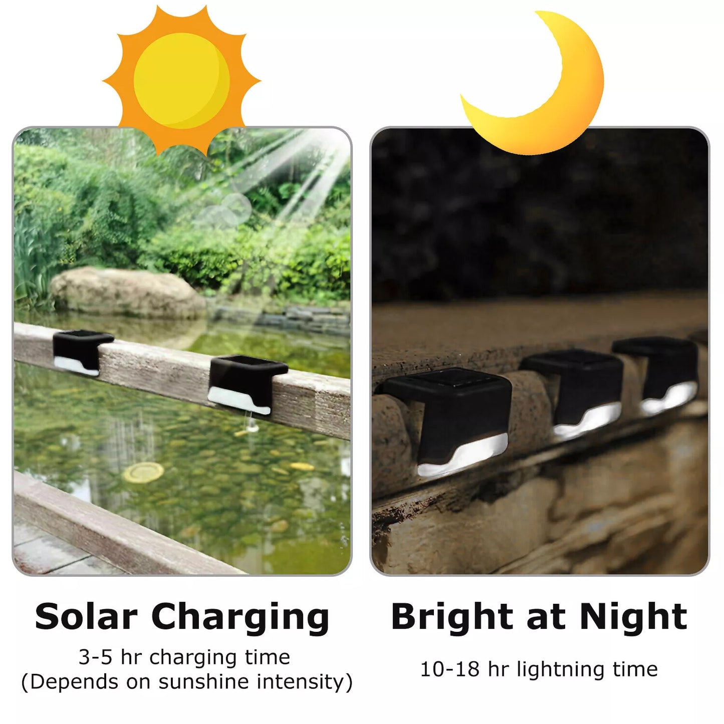 4 Solar LED Bright Deck Lights Outdoor Garden Patio Railing Decks