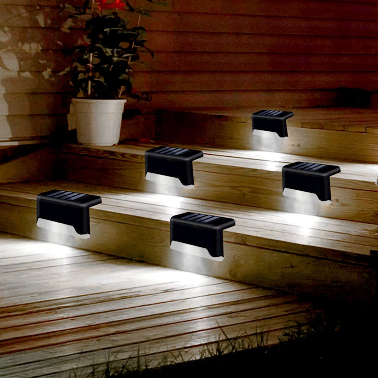 4 Solar LED Bright Deck Lights Outdoor Garden Patio Railing Decks